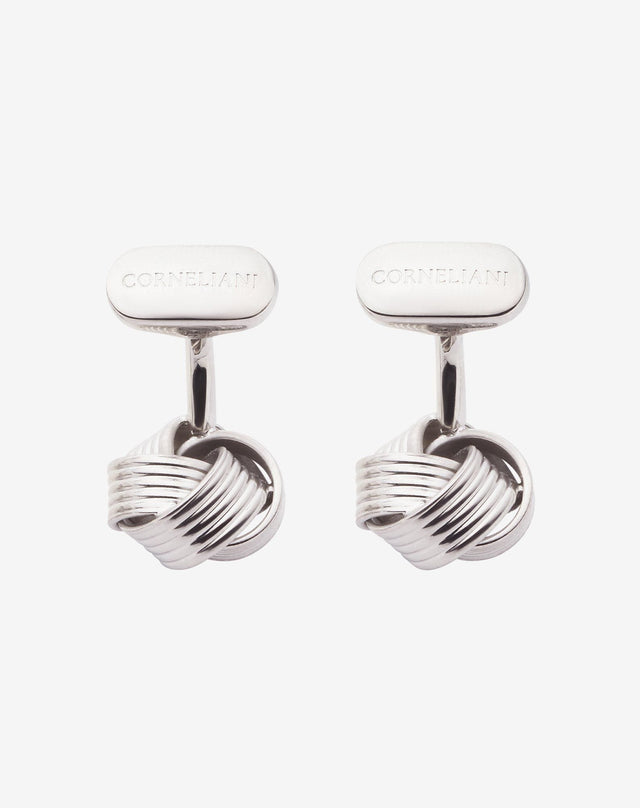 Gemelli in ottone silver con nodo