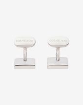 Gemelli In Ottone Squadrati Silver