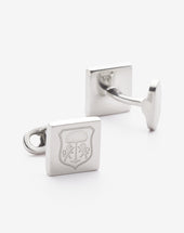 Gemelli In Ottone Squadrati Silver