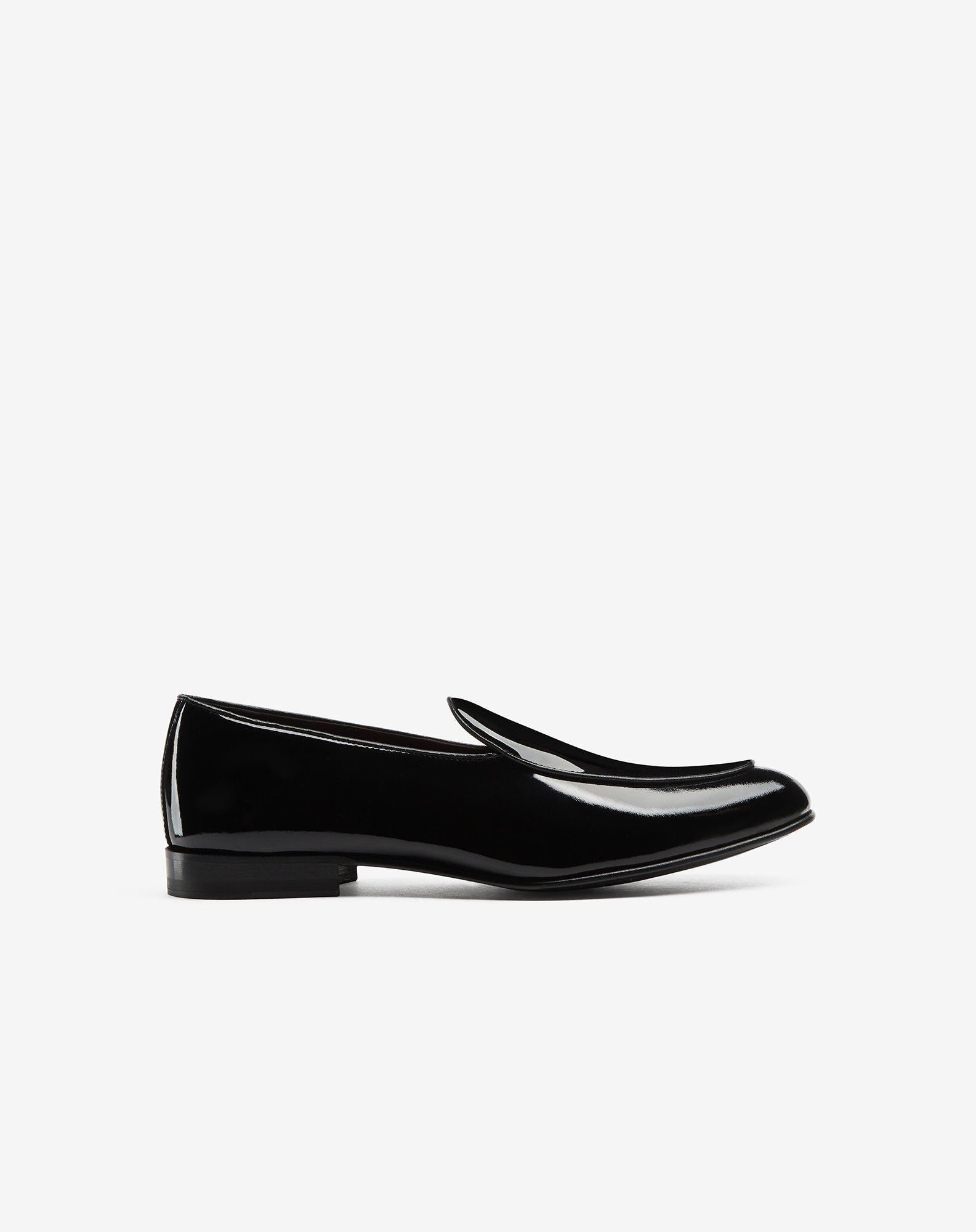 Slip On Nere In Pelle Di Vitello Verniciata