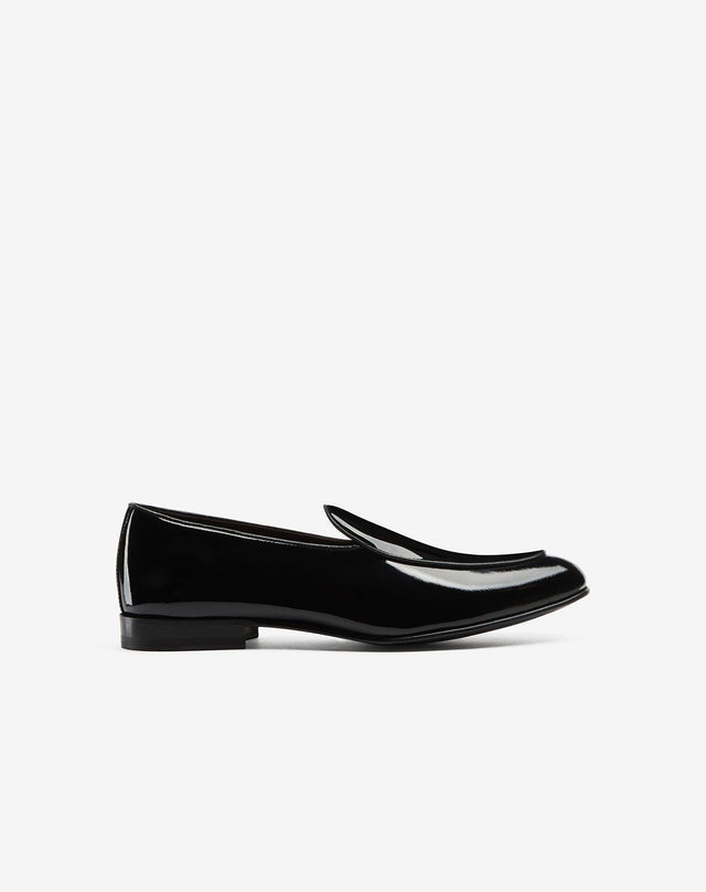 Slip On Nere In Pelle Di Vitello Verniciata