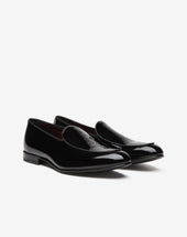 Slip On Nere In Pelle Di Vitello Verniciata