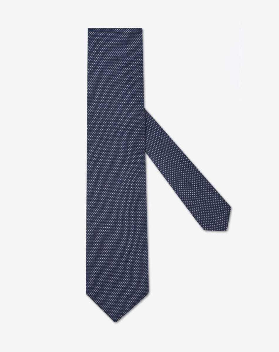 Tie blu cina in pura seta
