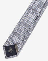 Tie Bianca Azzurra In Pura Seta