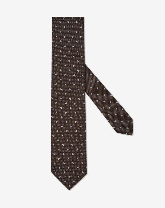 Tie Azzurro In Seta Con Micro Fantasia