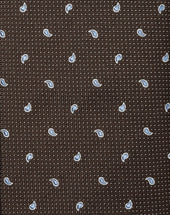Tie Azzurro In Seta Con Micro Fantasia