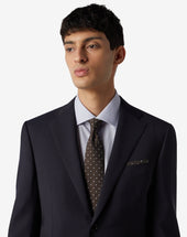 Tie Azzurro In Seta Con Micro Fantasia