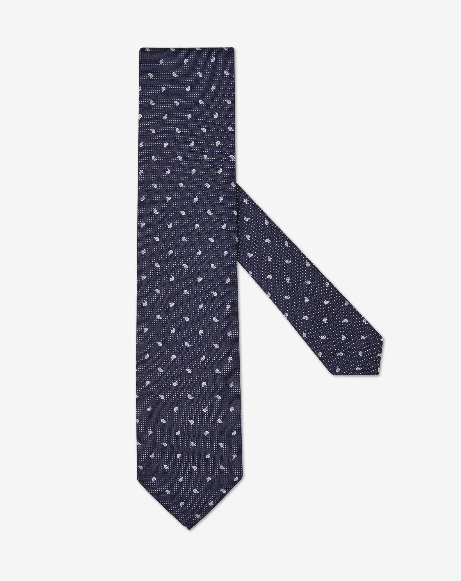 Tie microcashmere blu in pura seta