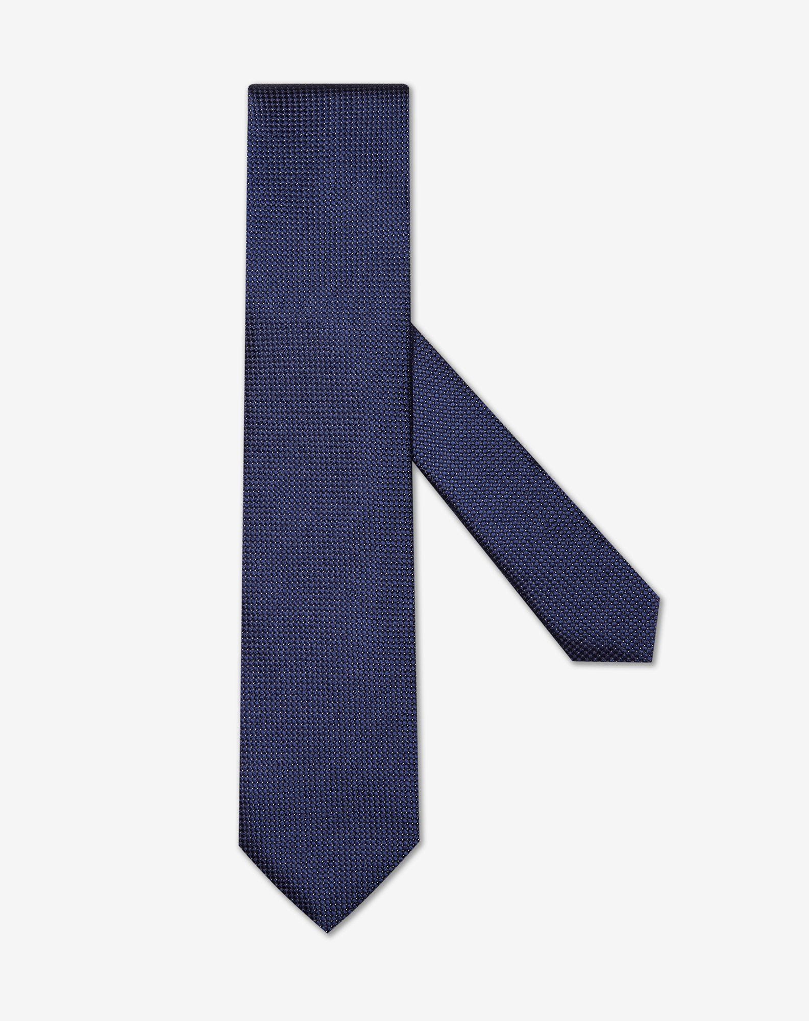 Tie blu fantasia nido d'ape in pura seta