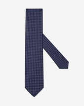 Tie Con Micro Pois Bianco In Pura Seta