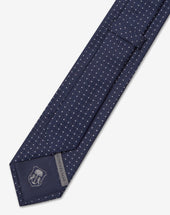 Tie Con Micro Pois Bianco In Pura Seta