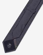 Tie Fantasia Geometrica Bianco In Seta