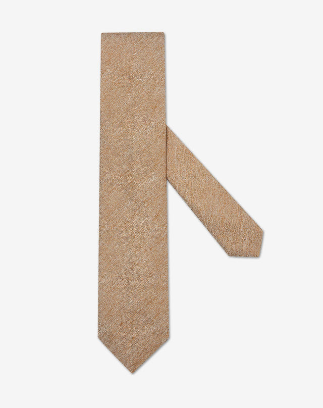 Tie falso unito color bruciato in pura seta