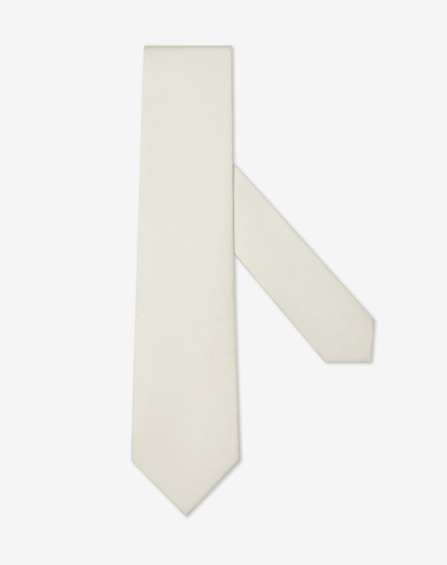 Tie bianca in pura seta