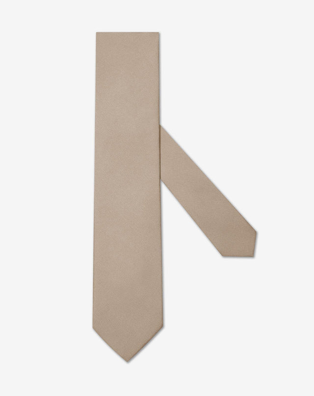 Tie beige in pura seta