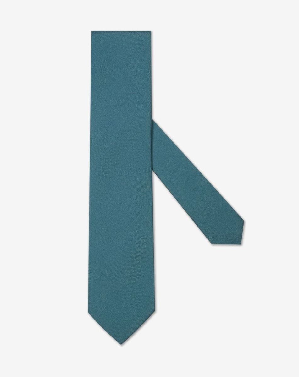 Tie verde in pura seta