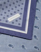 Pochette Uomo Navy In Seta