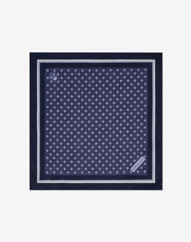 Pochette uomo azzurra/blu in seta