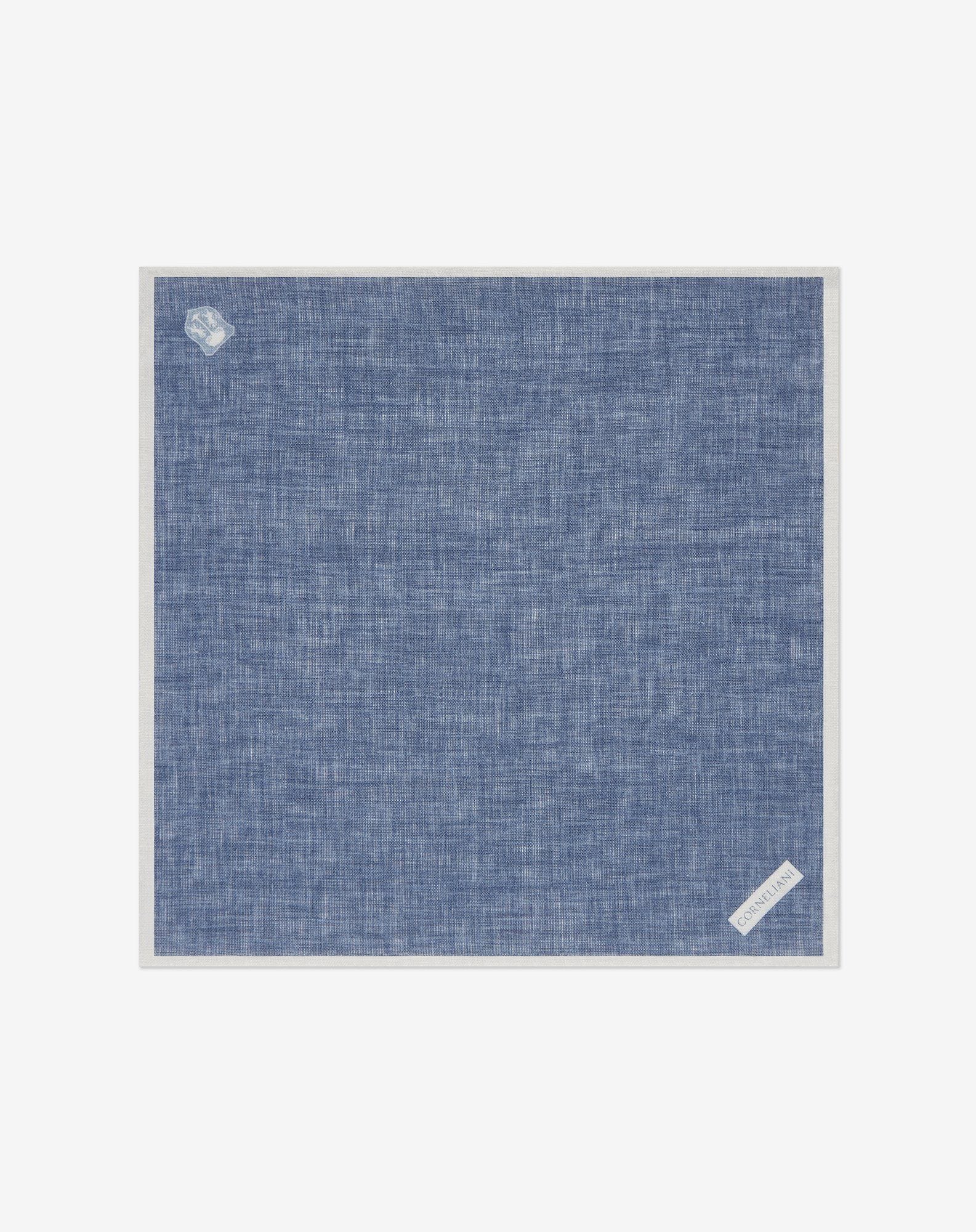 Pochette uomo blu in lino