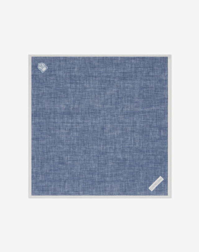 Pochette uomo blu in lino