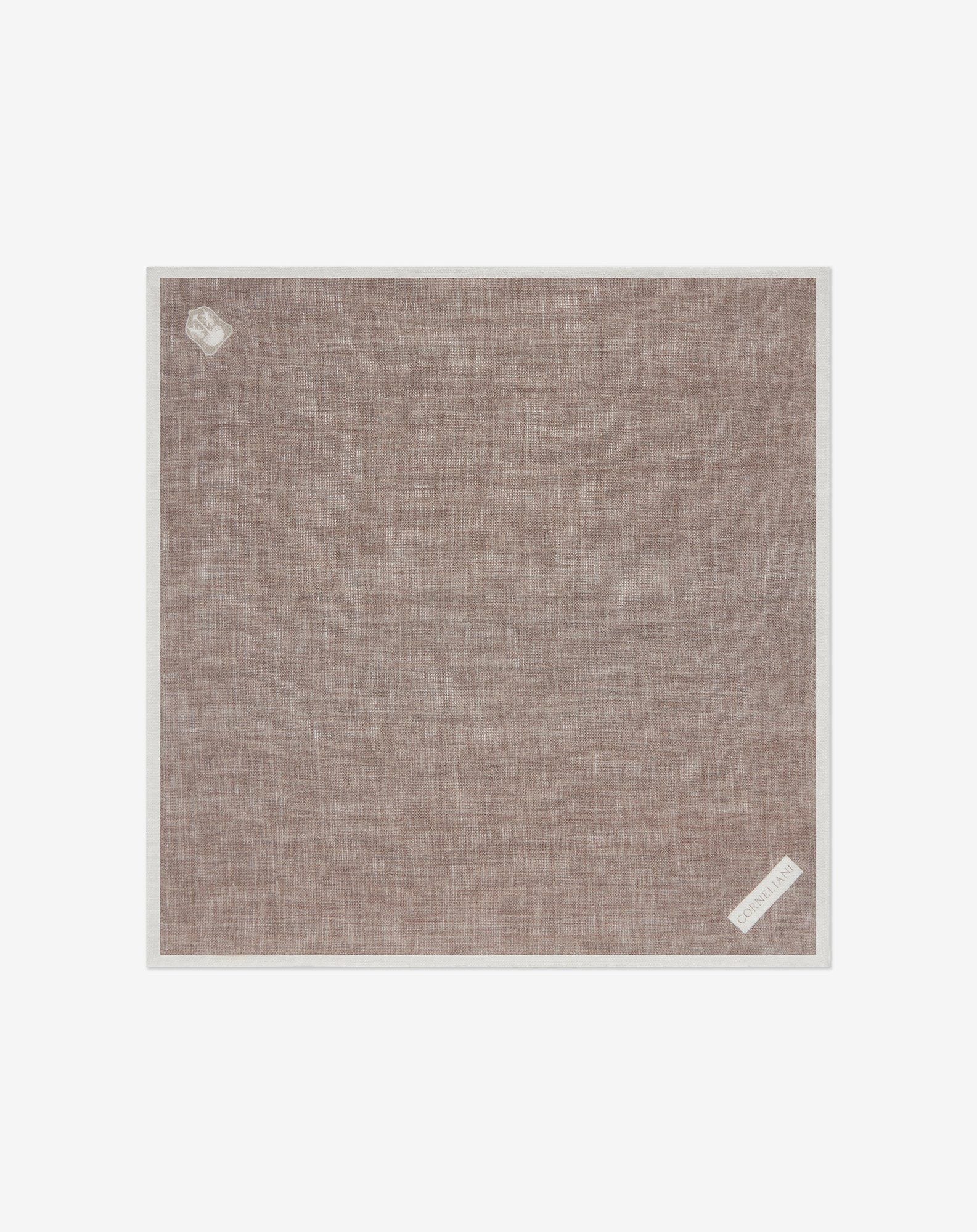 Pochette uomo beige in lino