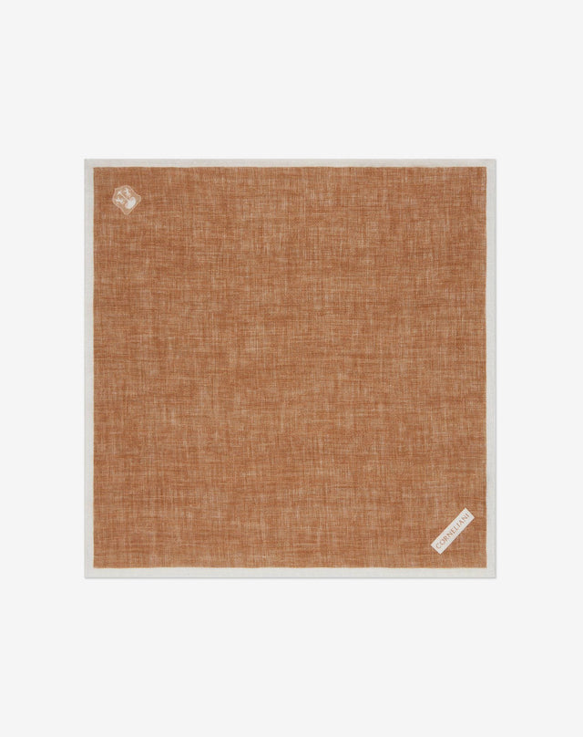 Pochette uomo marrone in lino
