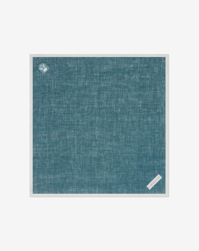Pochette uomo verde in lino