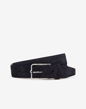 Belt Navy In Suede Con Fibbia Silver