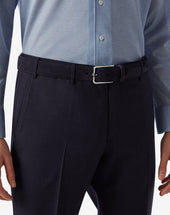 Belt Navy In Suede Con Fibbia Silver