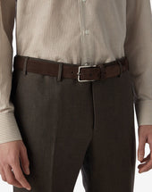 Belt In Suede Con Fibbia Silver