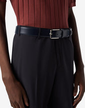 Belt In Pelle Con Fibbia Silver