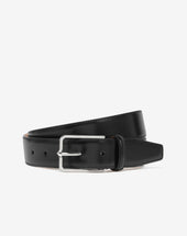 Belt Nera In Pelle Con Fibbia Silver