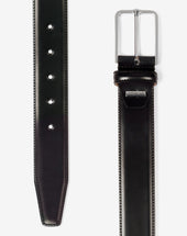 Belt Nera In Pelle Con Fibbia Silver