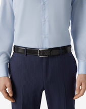 Belt Nera In Pelle Con Fibbia Silver