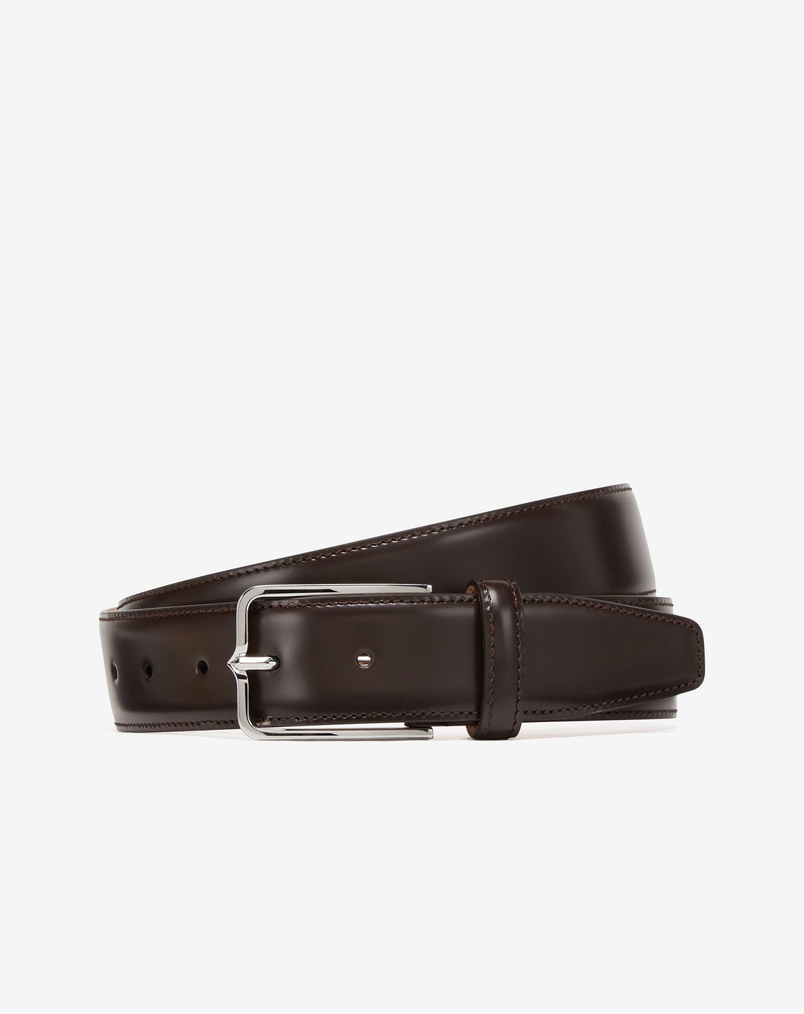 Belt marrone in pelle con fibbia silver