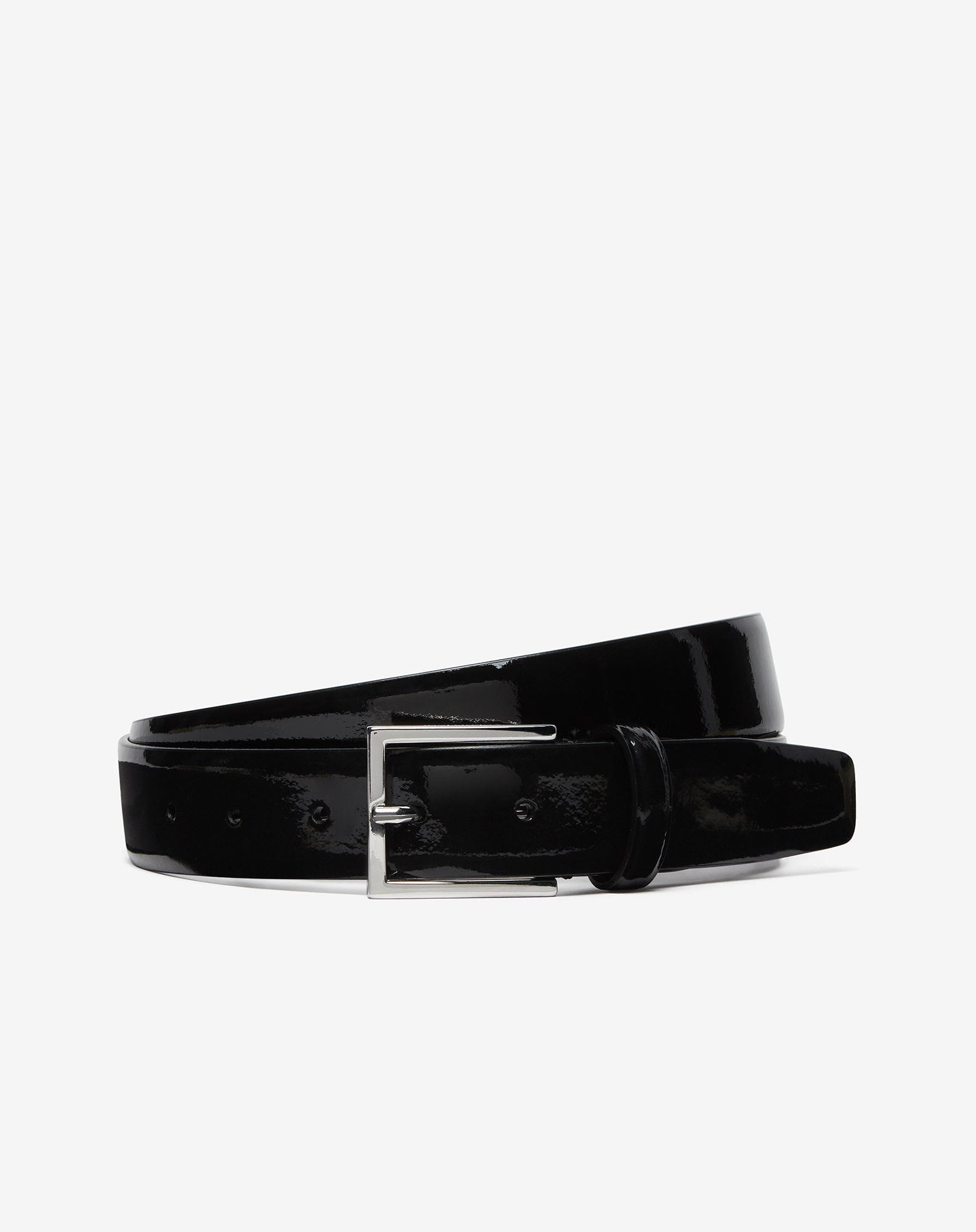 Belt Nera In Pelle Verniciata