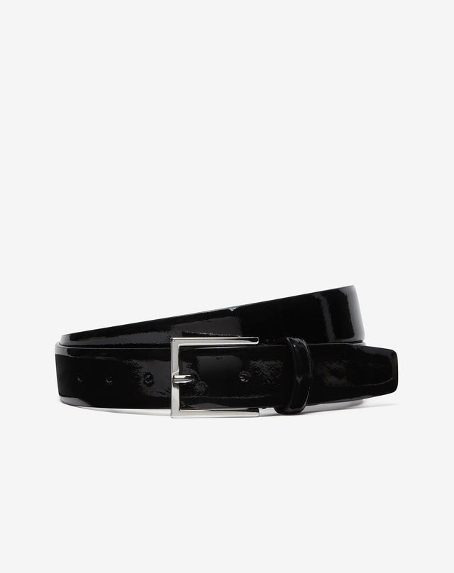 Belt Nera In Pelle Verniciata