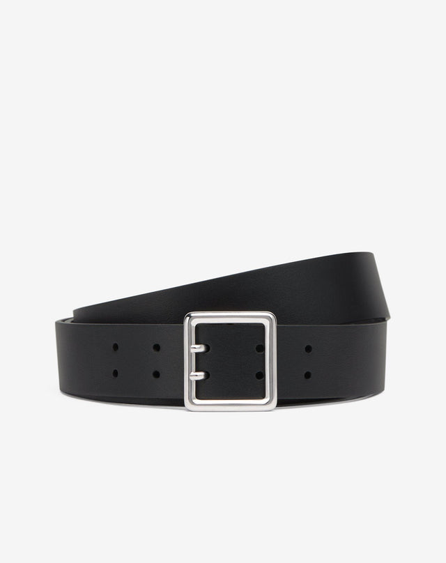 Belt nera in nappa soft