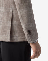 Jacket Chiaro Con Pettorina In Lino E Lana