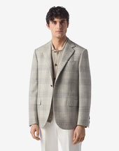 Jacket Grigia In Lana Principe Di Galles