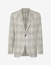 Jacket Grigia In Lana Principe Di Galles
