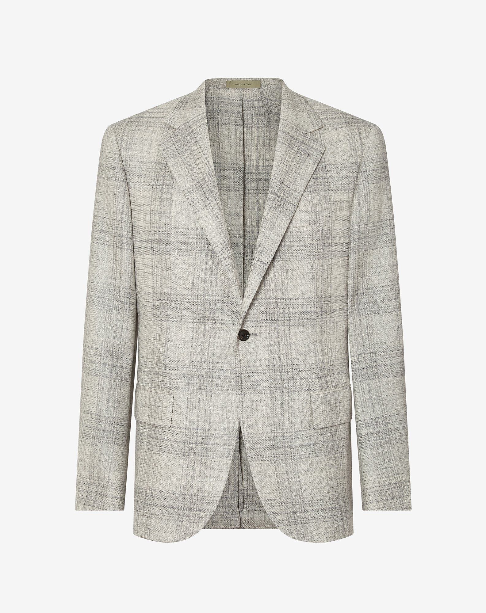 Jacket grigia in lana principe di galles