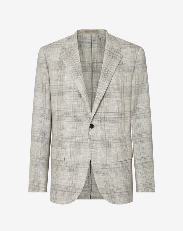 Jacket grigia in lana principe di galles
