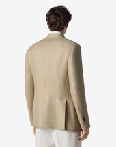 Jacket Doppiopetto Beige In Lino Natt