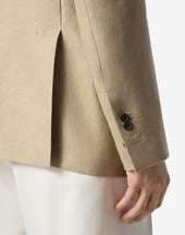 Jacket Doppiopetto Beige In Lino Natt