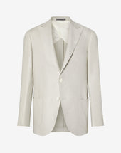 Jacket A Due Bottoni Bianca In Puro Lino