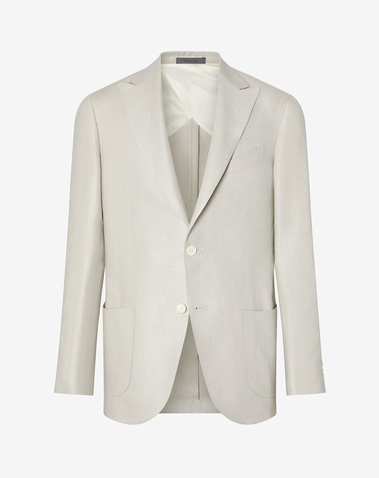 Jacket a due bottoni bianca in puro lino