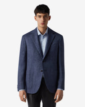 Jacket Monopetto In Lana E Lino