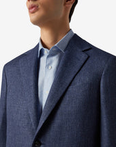 Jacket Monopetto In Lana E Lino