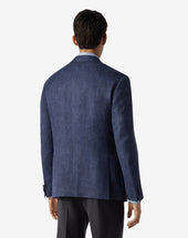 Jacket Monopetto In Lana E Lino